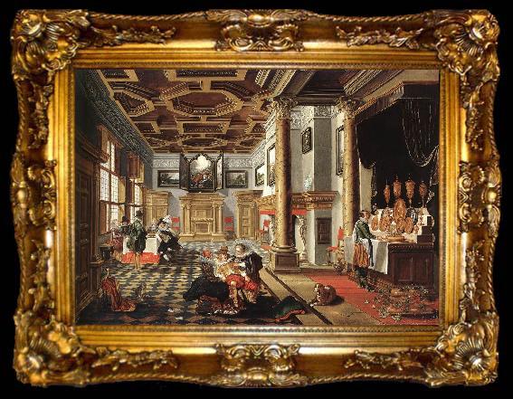 framed  BASSEN, Bartholomeus van Renaissance Interior with Banqueters f, ta009-2